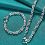 925 Sterling Silver Chain Necklace and Bracelet - My Store